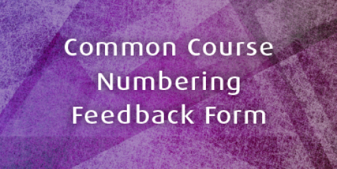 Common Course Numbering System Feedback Form